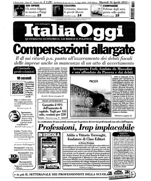 Italia oggi : quotidiano di economia finanza e politica